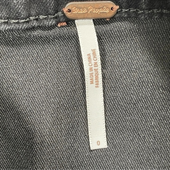 Free People Black Button-Front Mini Skirt Size 0 - Picture 5 of 8